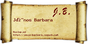 János Barbara névjegykártya